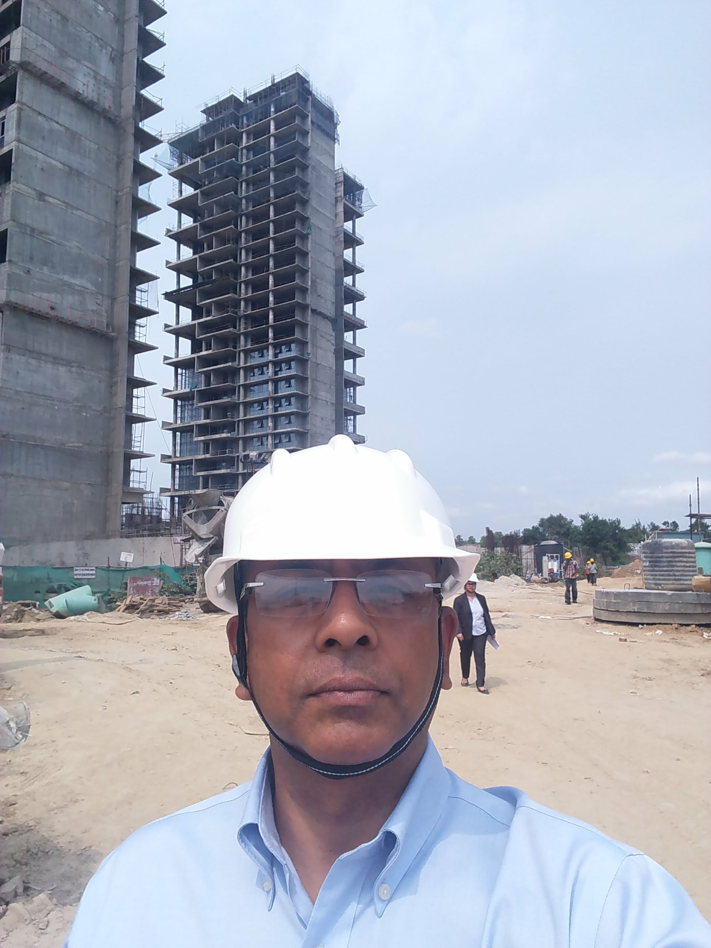 At a real estate construction site during one of the assignments